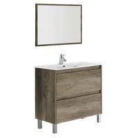 Cotton Nordik Free Standing Cabinet (80x80x45) incl. Mirror and Ceramic Basin